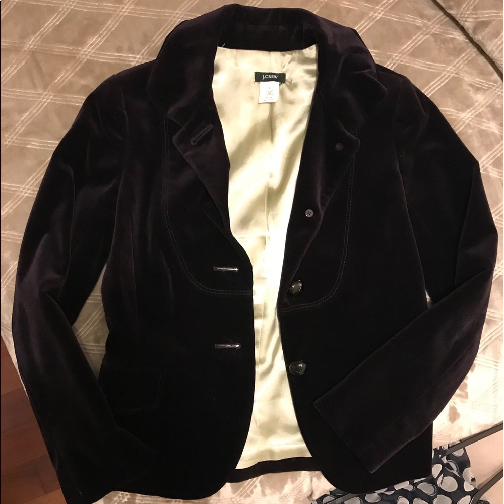 J. Crew dark plum velvet blazer